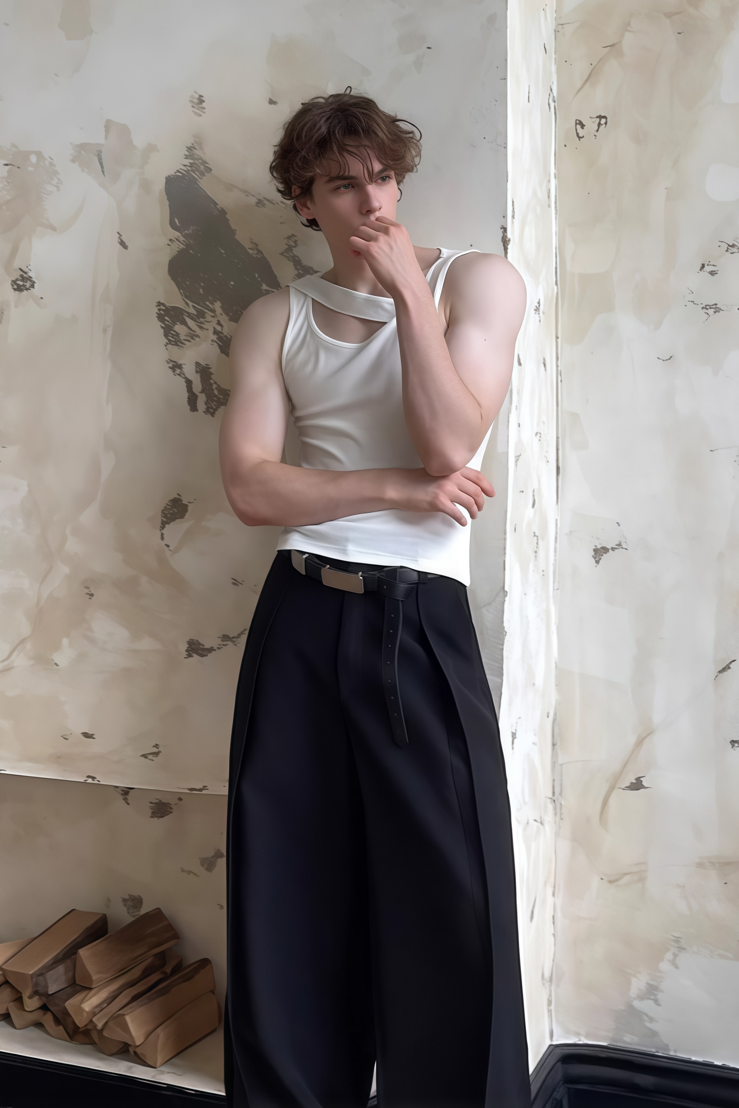 Victor white fitted tank top
