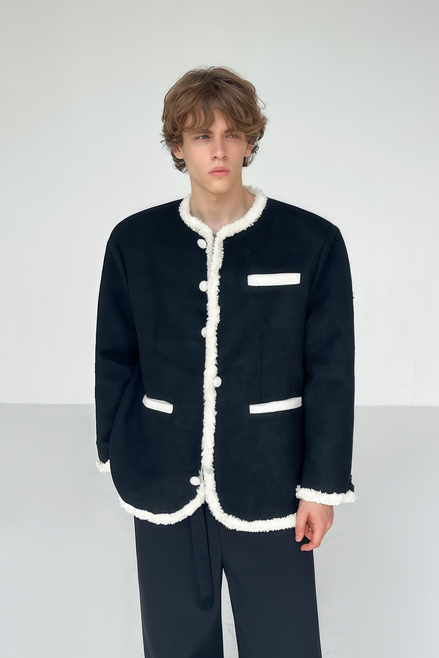 Arthur contrast-color crew-neck jacket