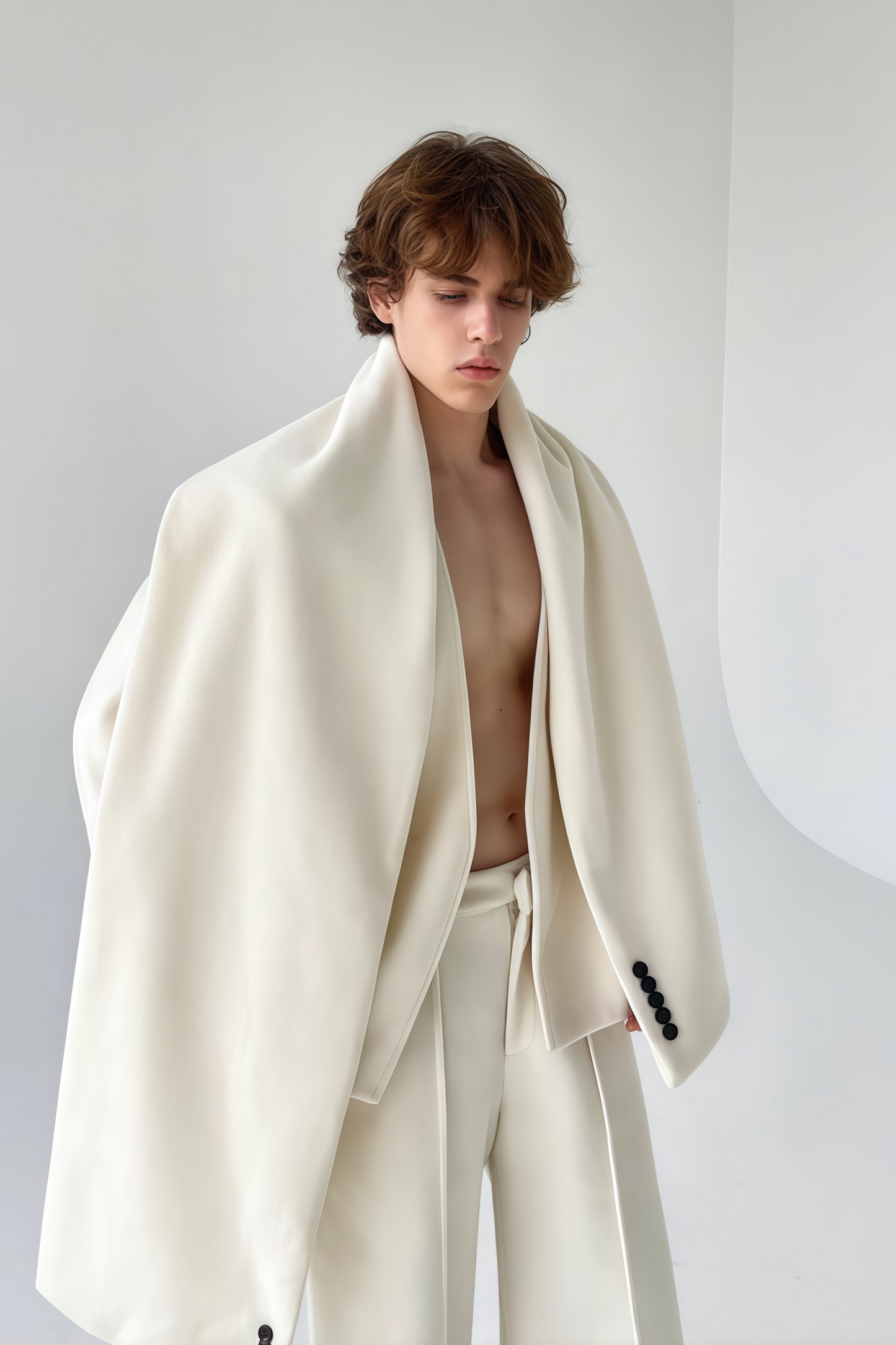 Gaspard white jacket & trousers matching set