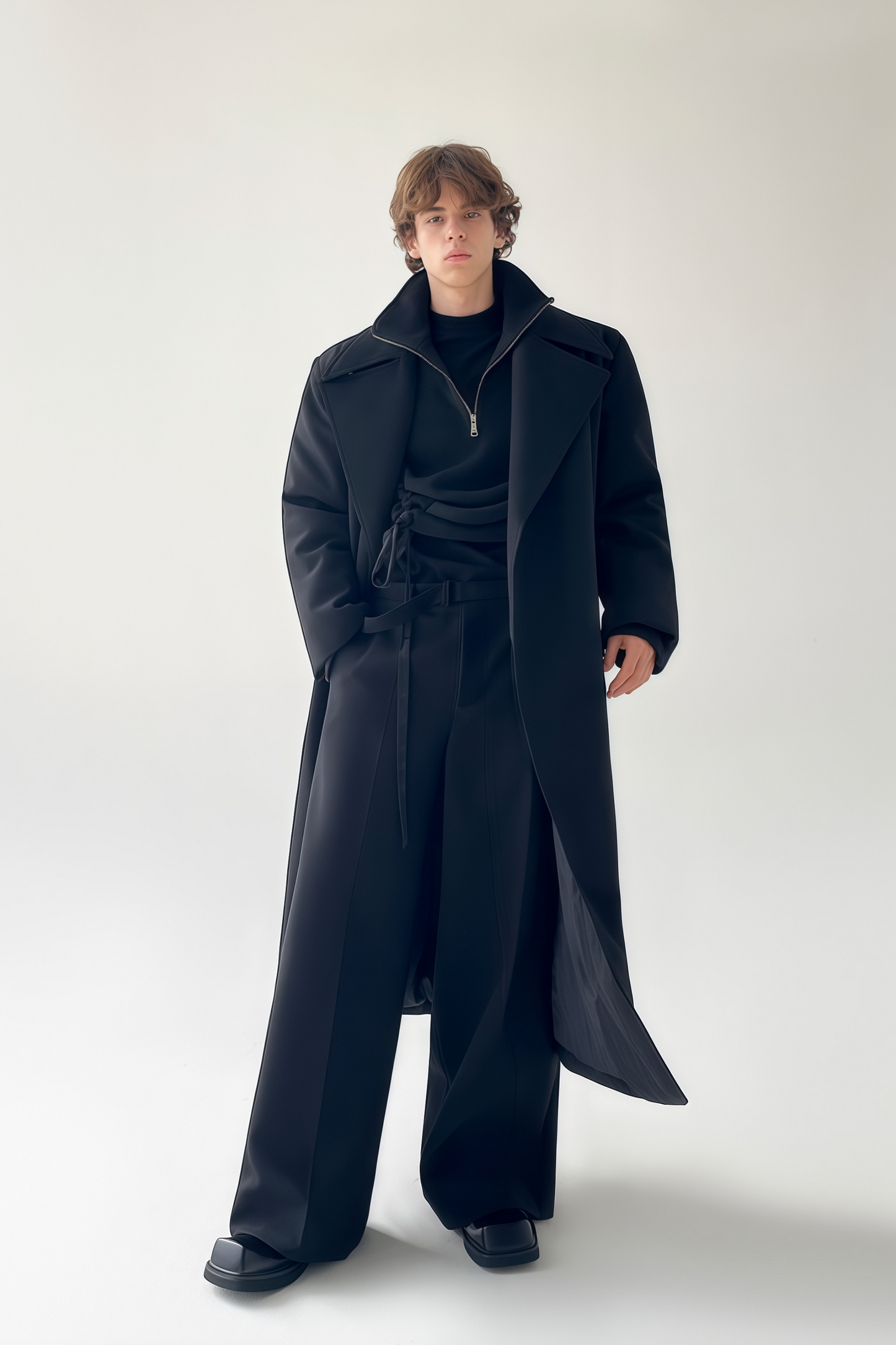 Benedict black maxi coat