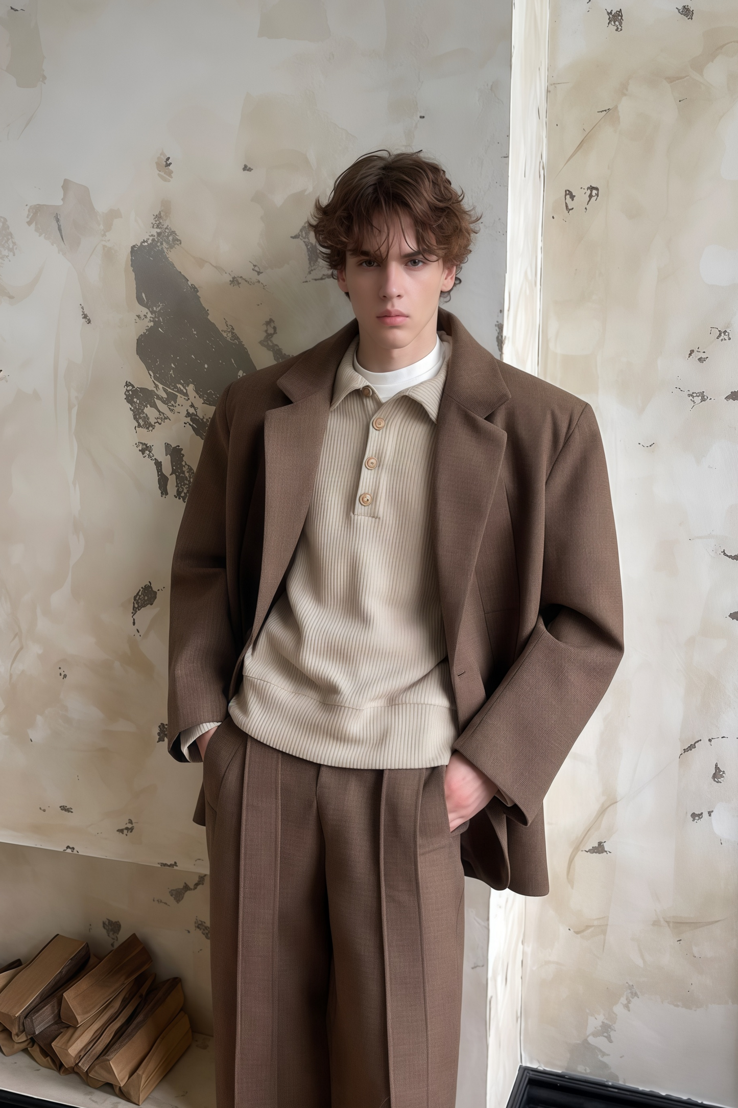 Theon brown suit
