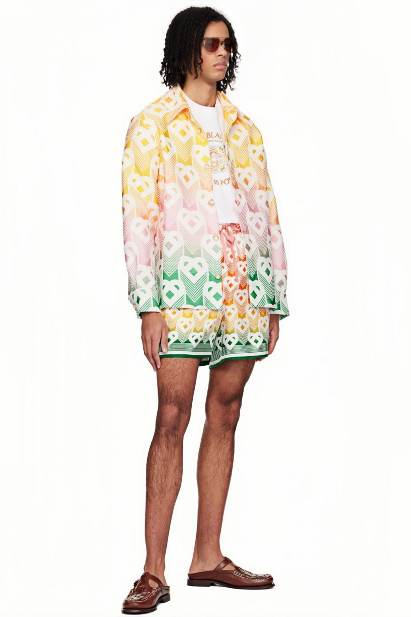Alexander yellow geometric long-sleeve shirt