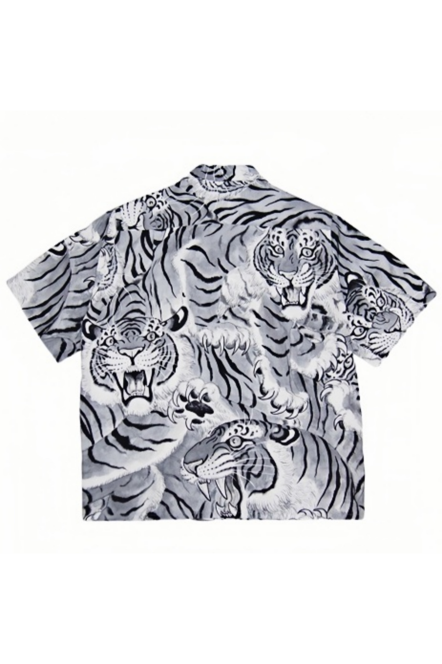 Grégoire white tiger face short-sleeve shirt