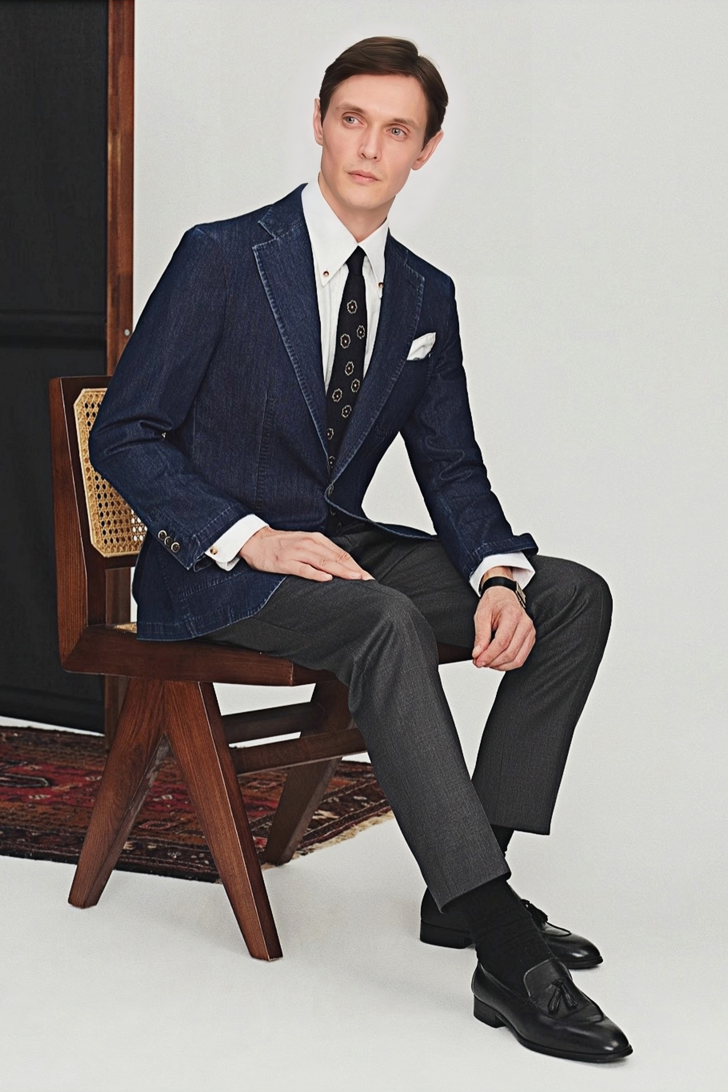 Mason blue denim blazer