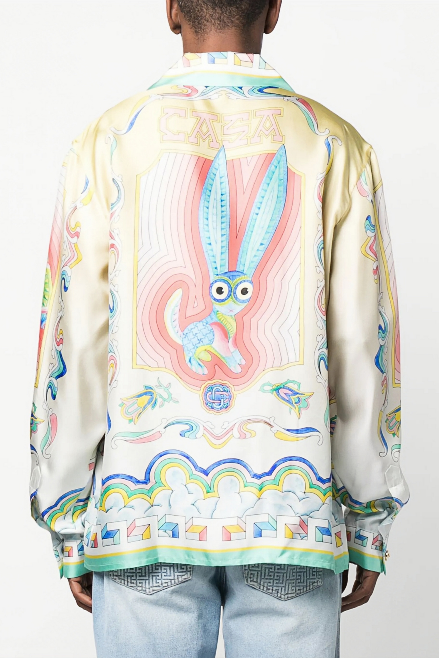 Gauthier white pastel bunny print long-sleeve shirt