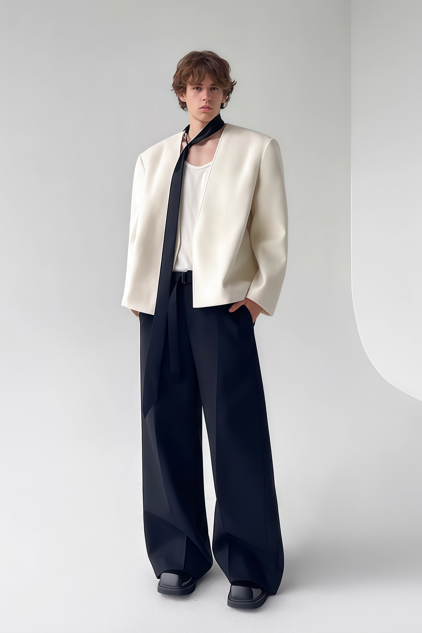 Gaspard white jacket & trousers matching set