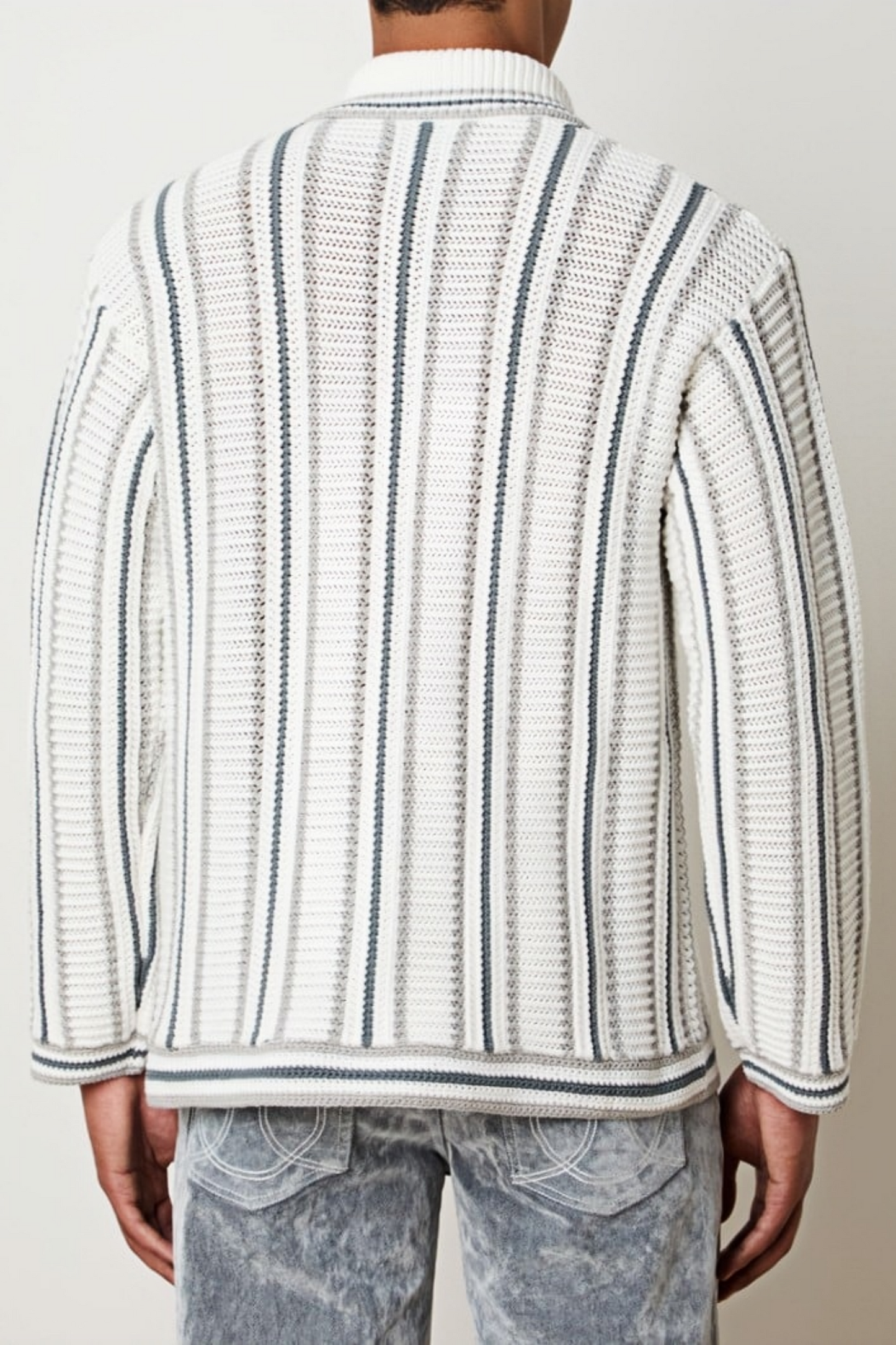 Zachary white striped cardigan