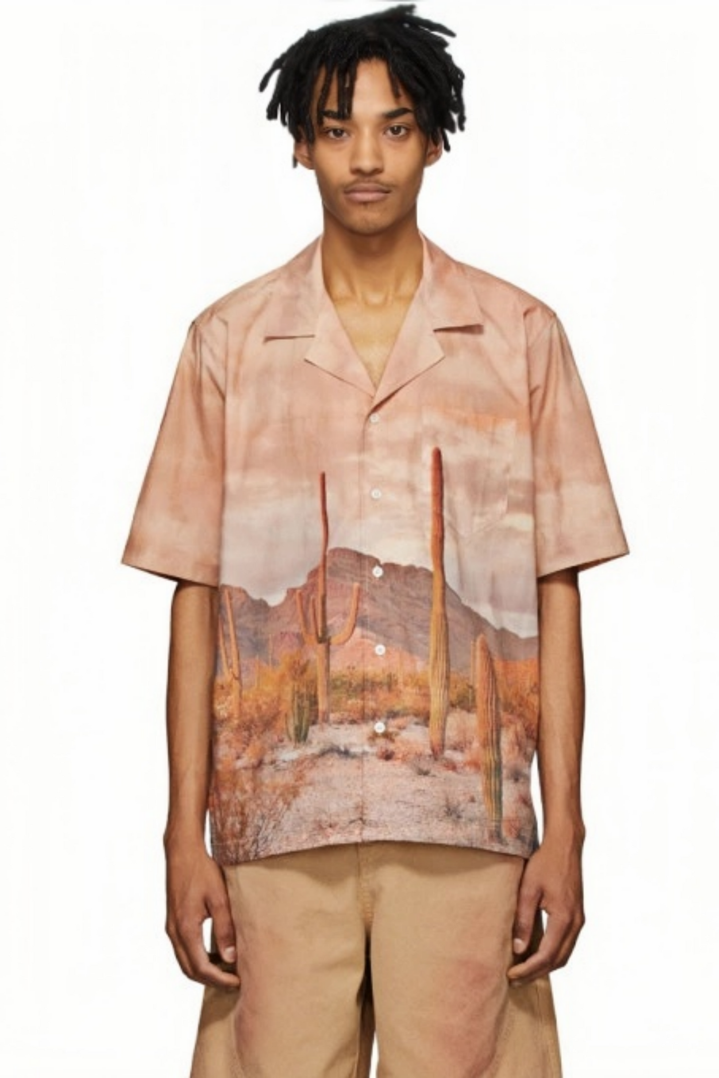 Yann brown desert cactus short-sleeve shirt