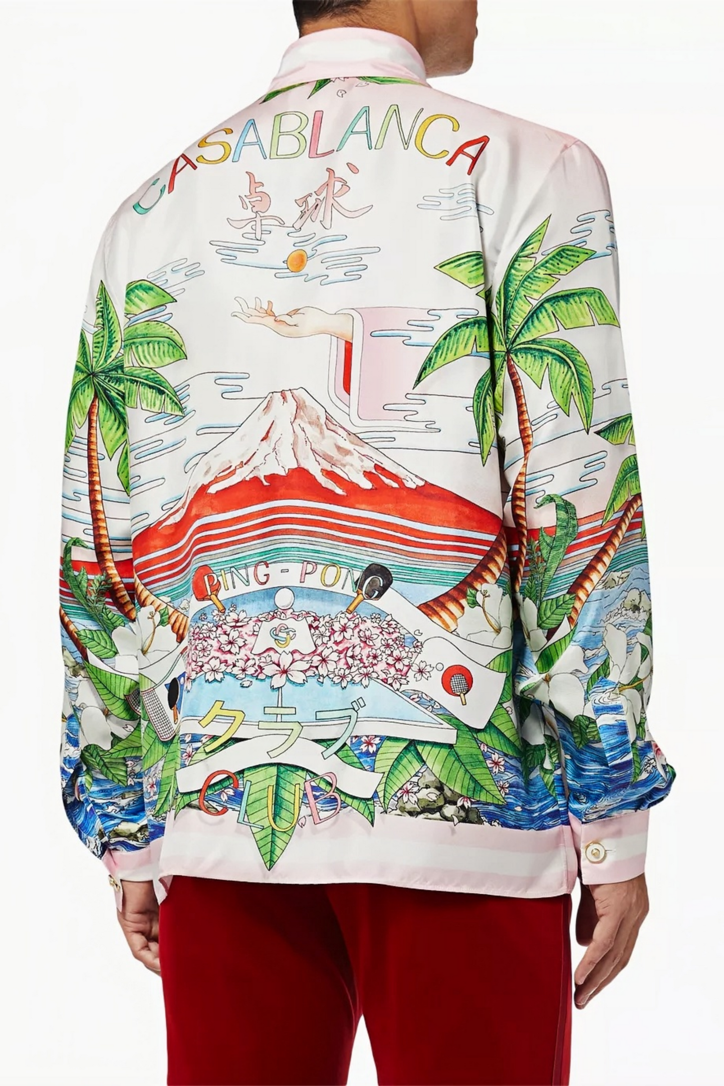 Mike white tropical print long-sleeve shirt