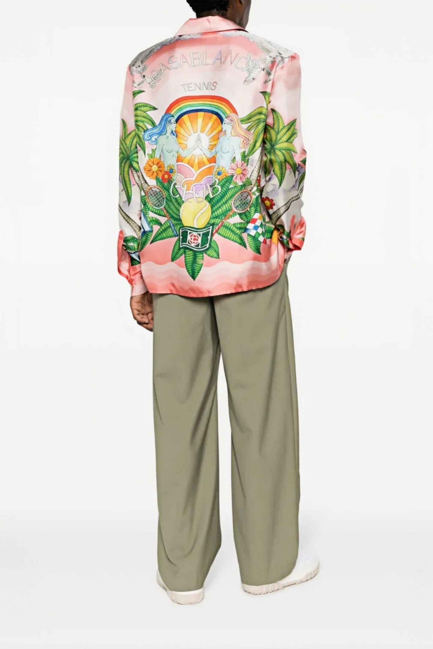 Xavier pink tropical dragon long-sleeve shirt