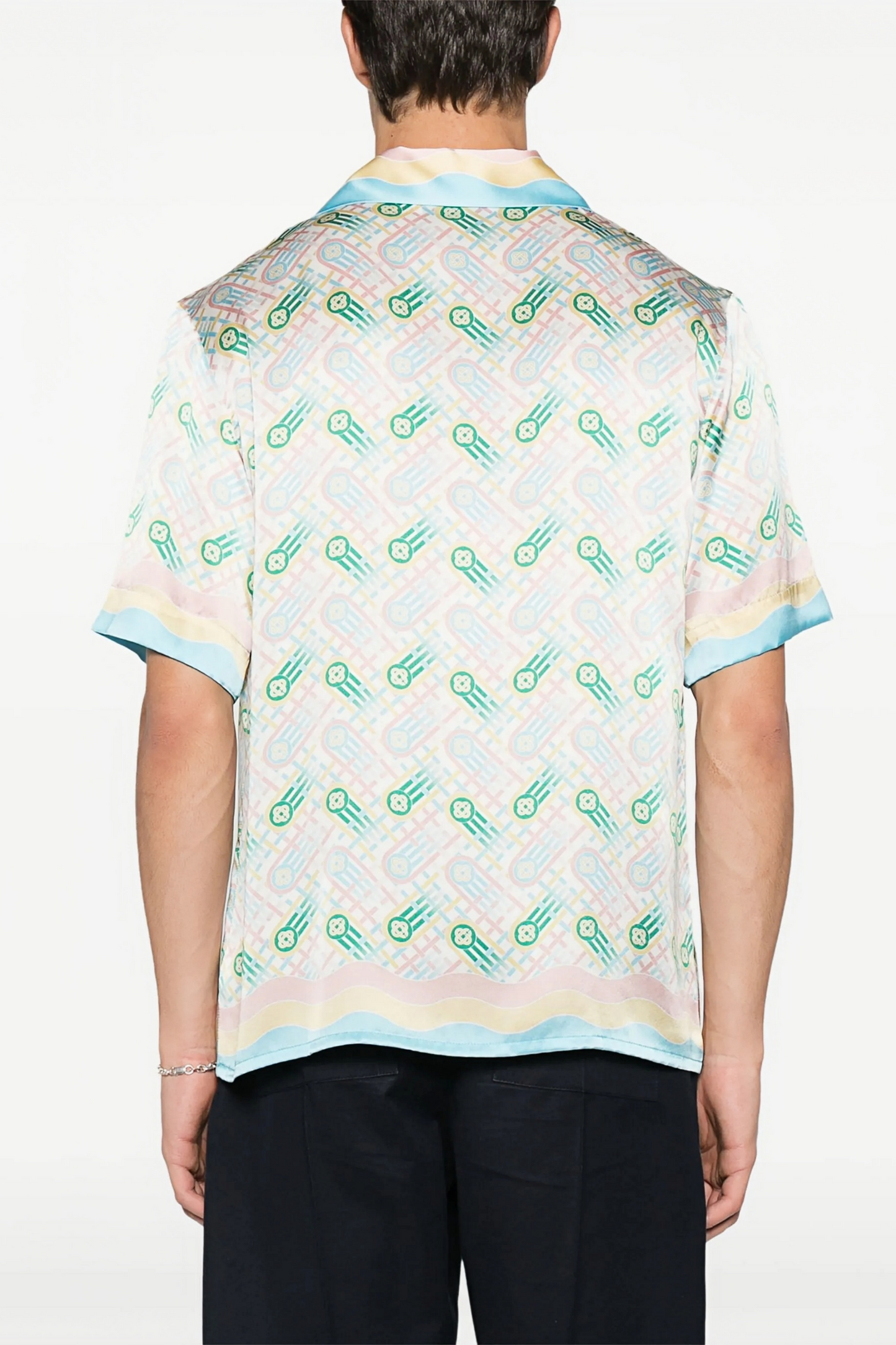 Cameron light-blue abstract print short-sleeve shirt
