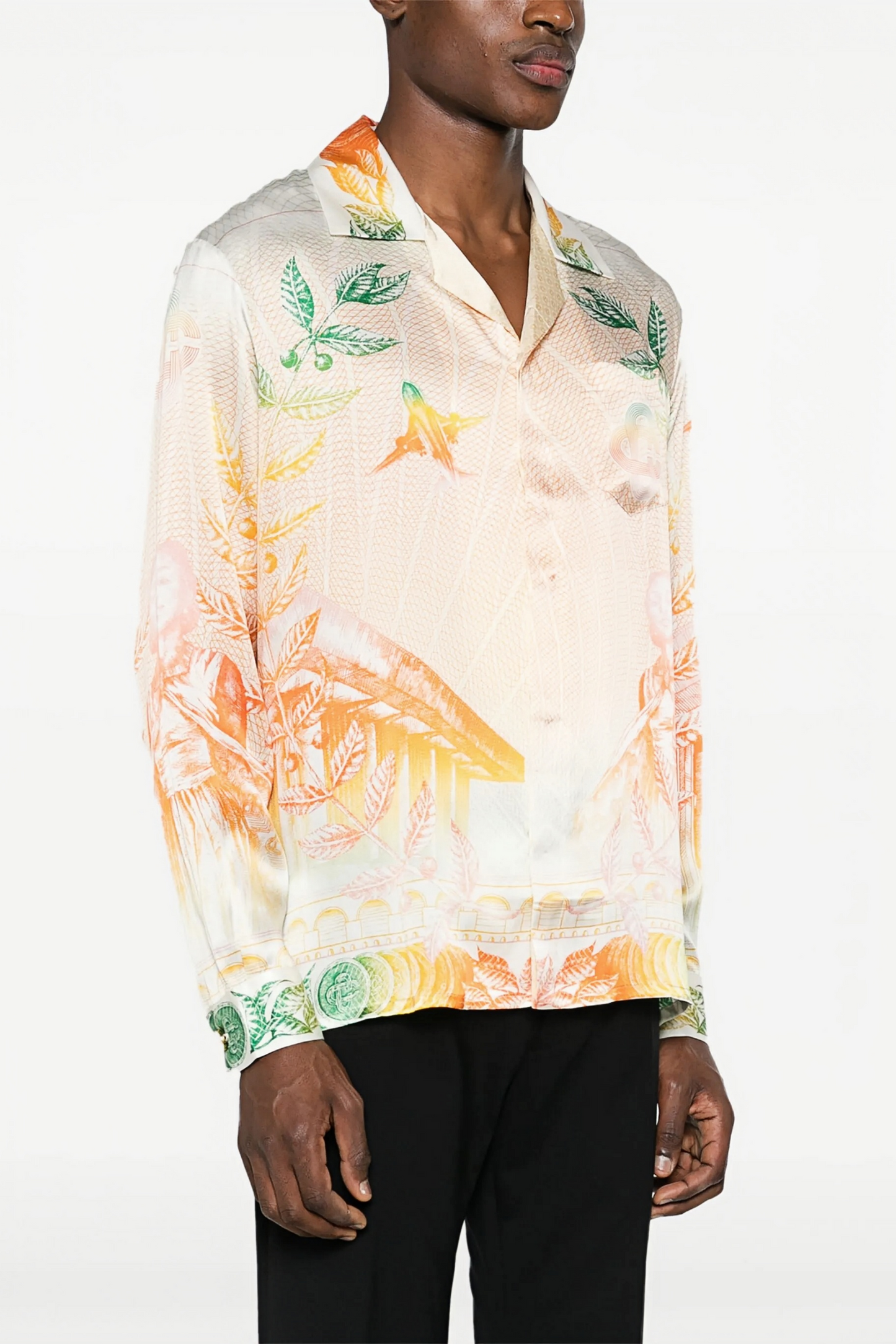 Alfie orange graphic long-sleeve shirt