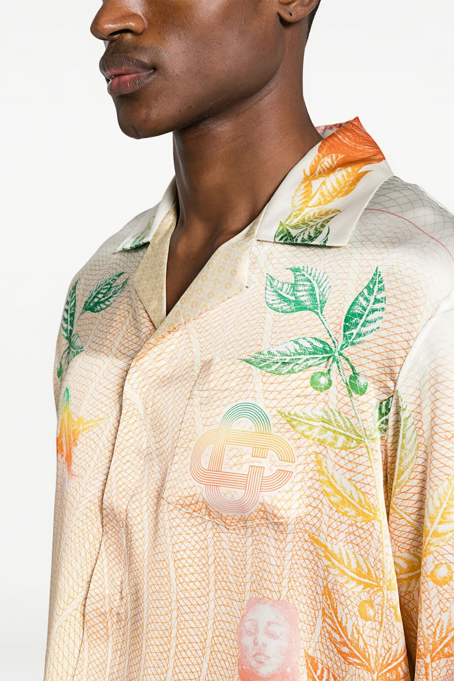 Alfie orange graphic long-sleeve shirt