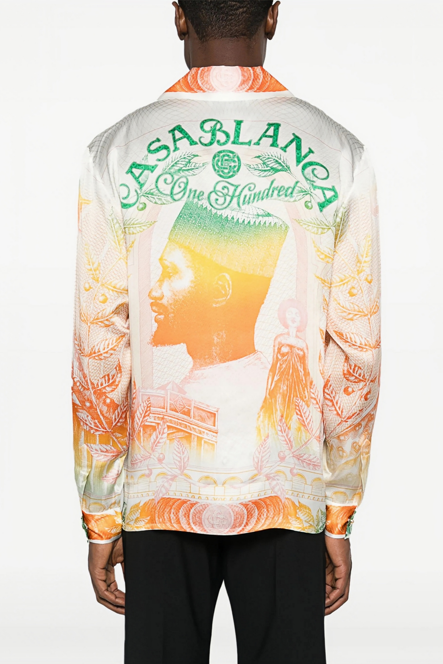 Alfie orange graphic long-sleeve shirt