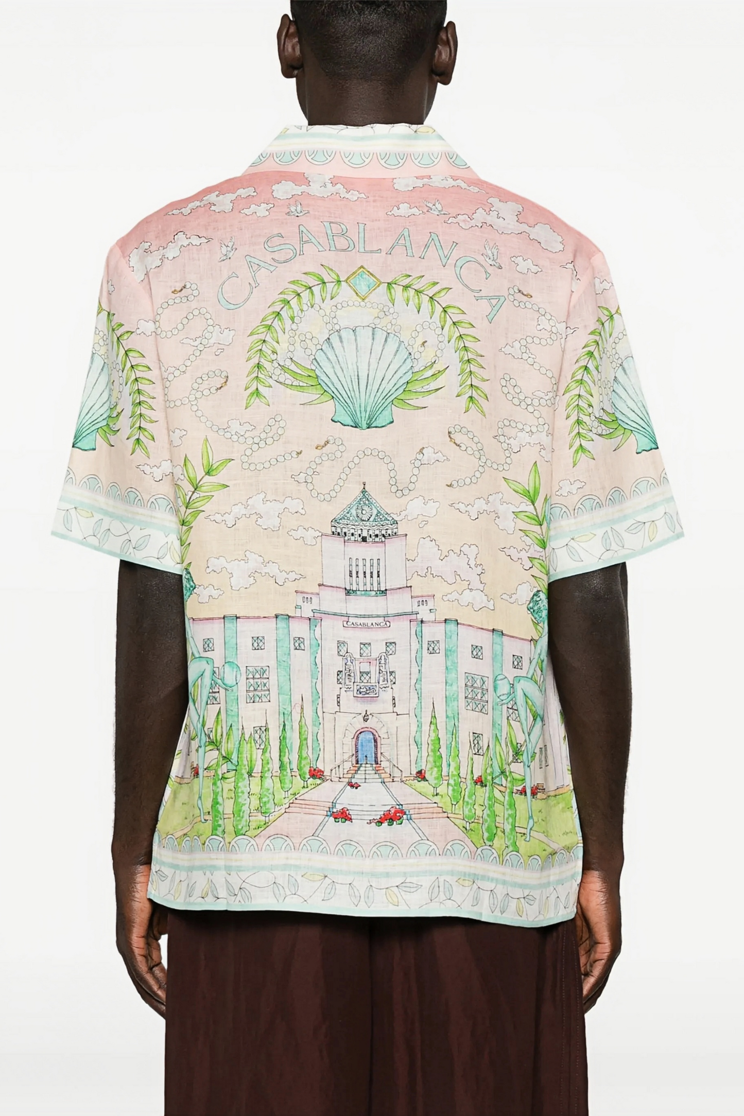Ben white pastel print short-sleeve shirt