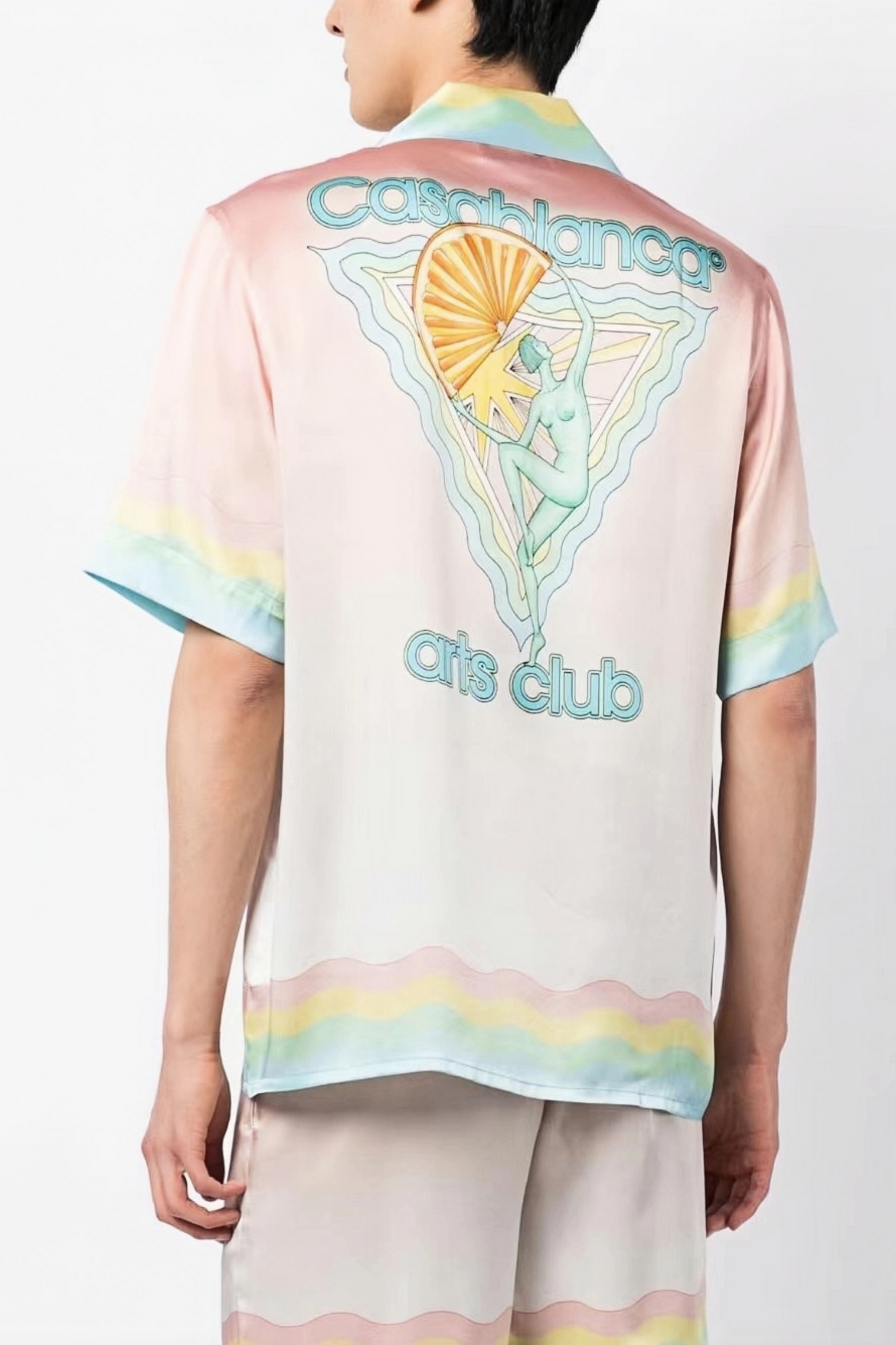 Étienne pink pastel gradient mermaid print short-sleeve shirt