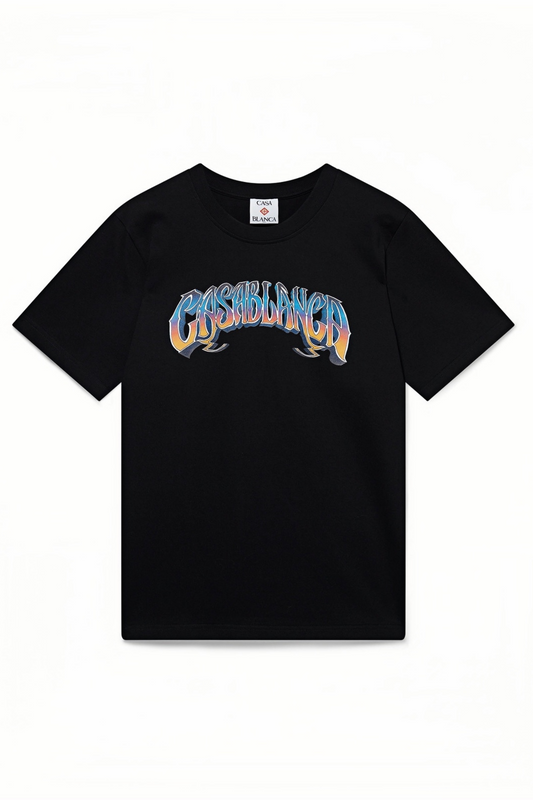 Jack black and colorful graphic t-shirt