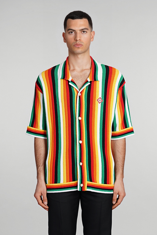 Nate rainbow striped knit shirt
