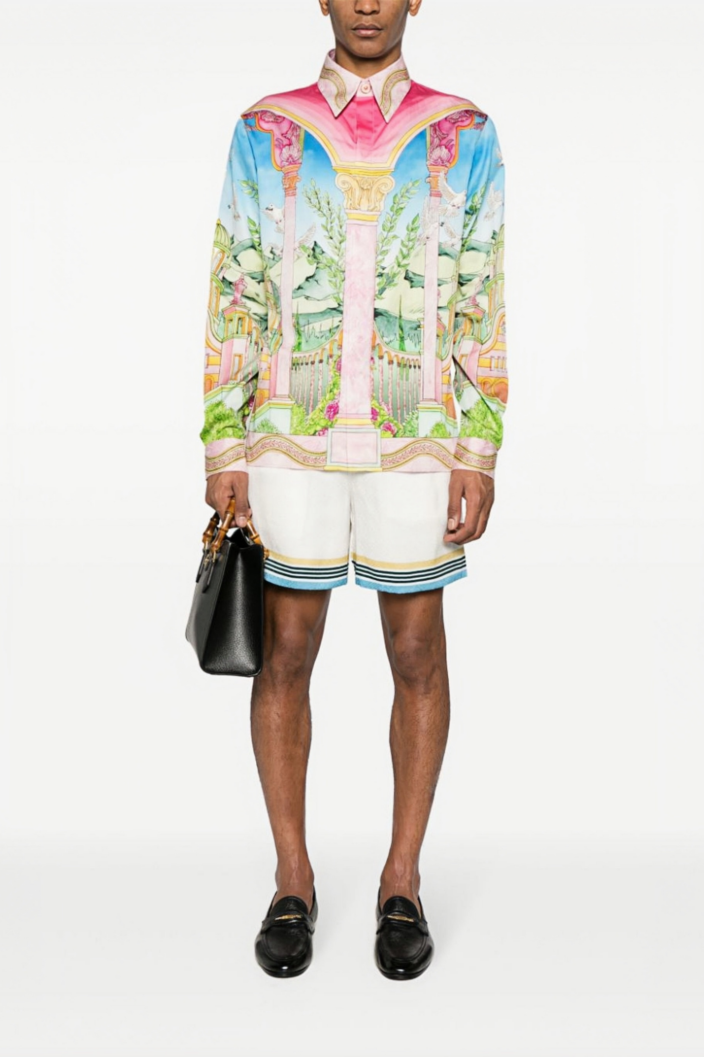 William pink palace-print long-sleeve shirt