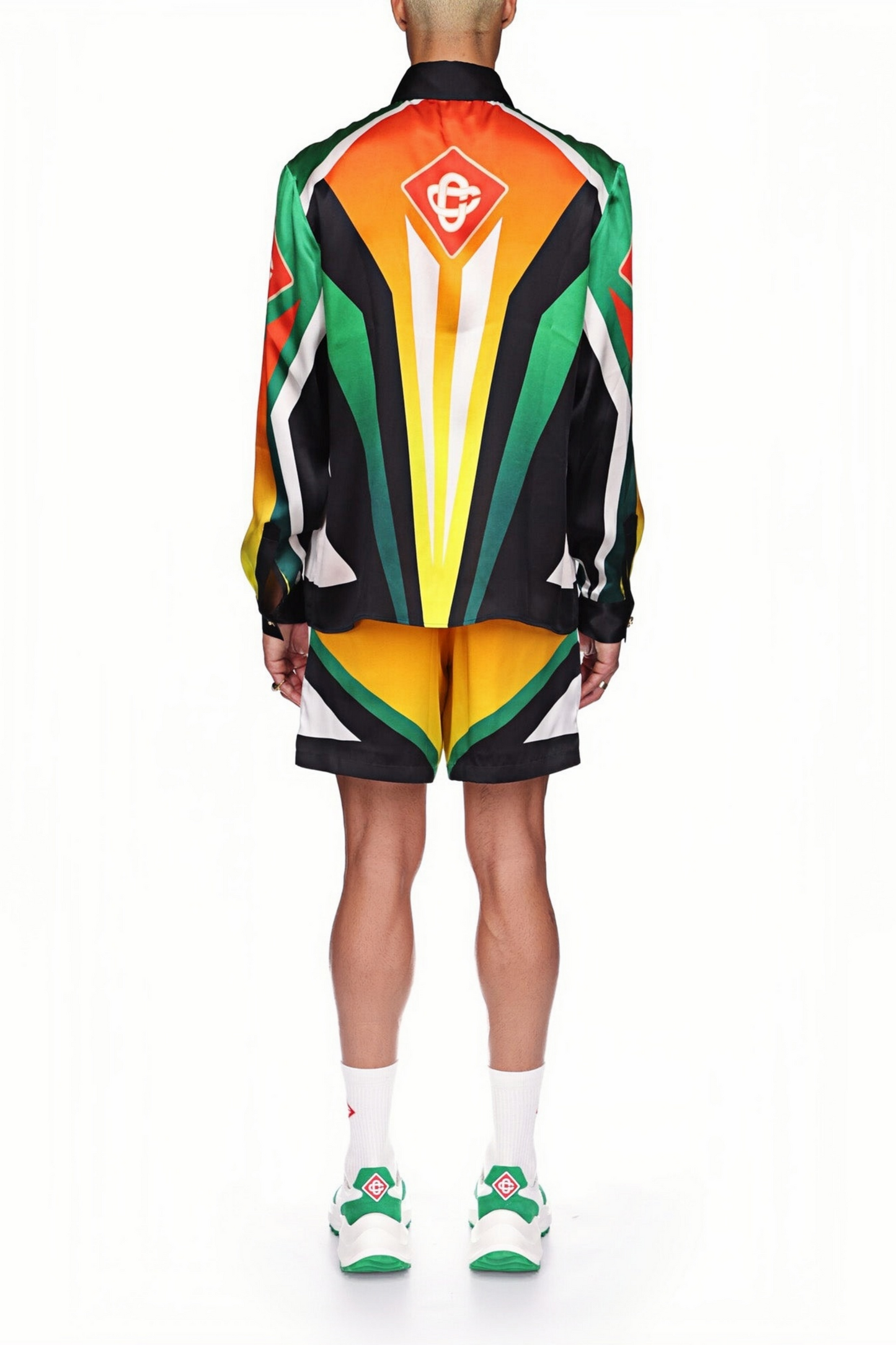 Noah orange racing long-sleeve shirt
