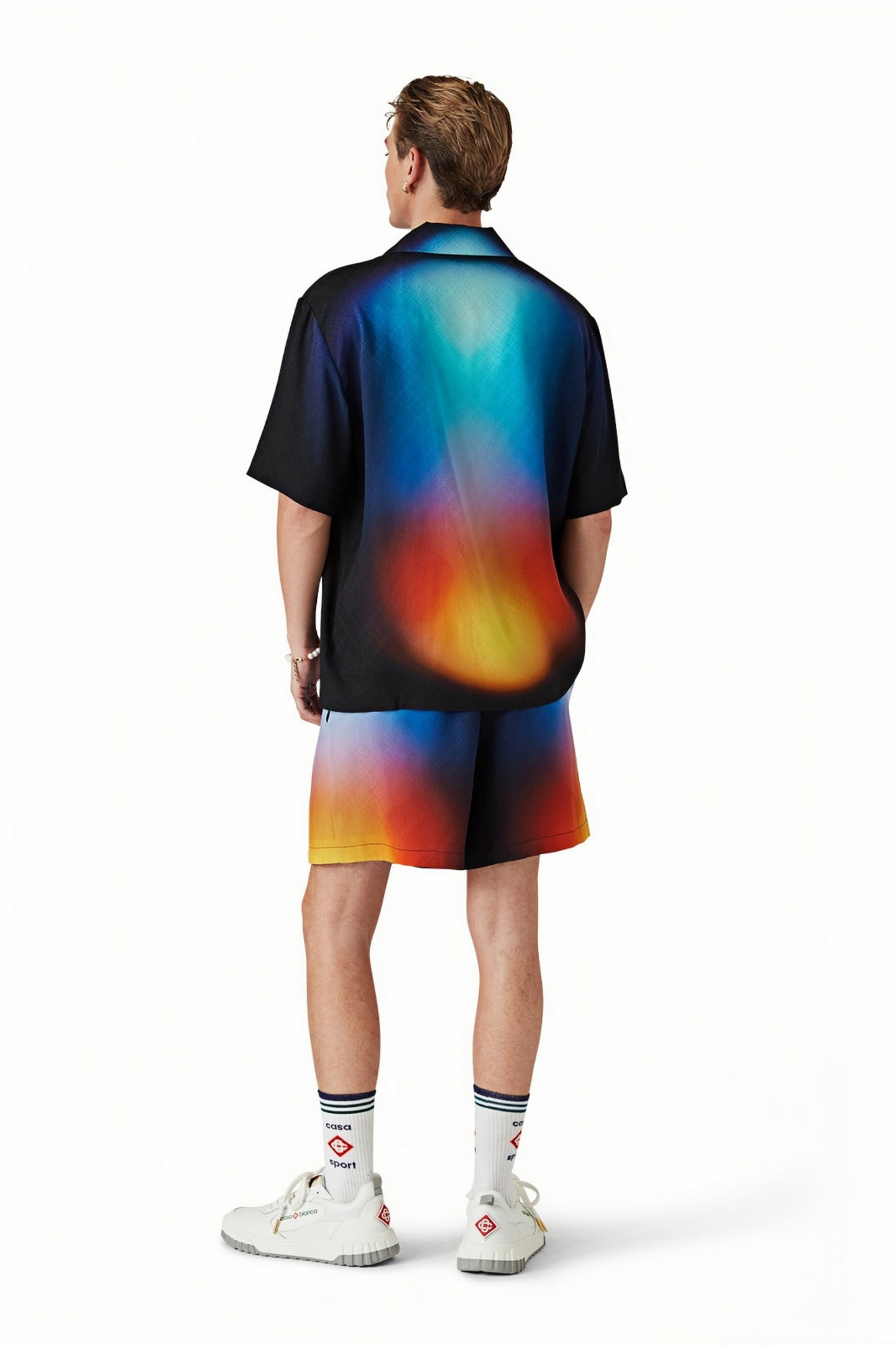 Mike black rainbow gradient short-sleeve shirt