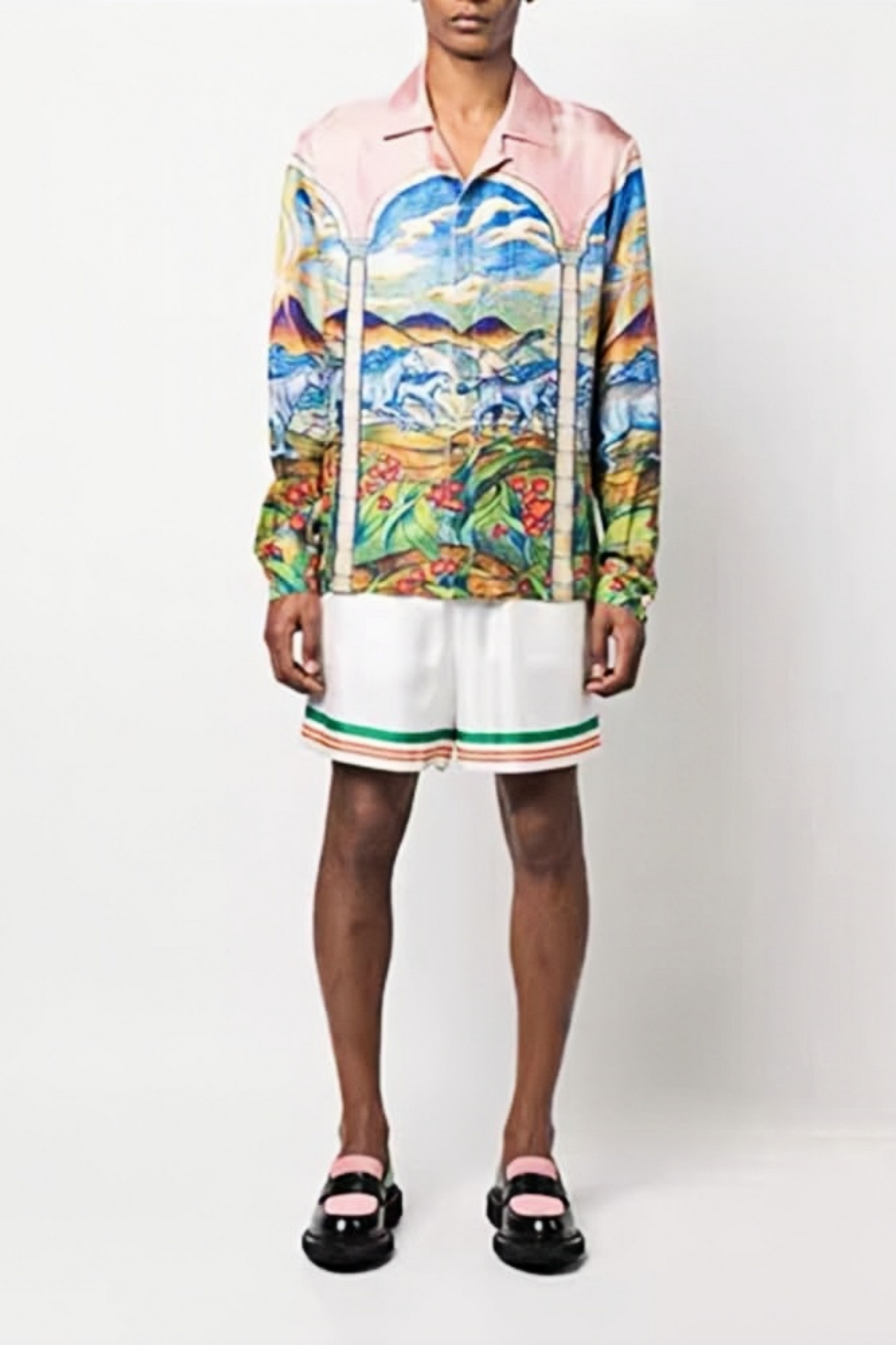Zac pink mythological  print long-sleeve shirt
