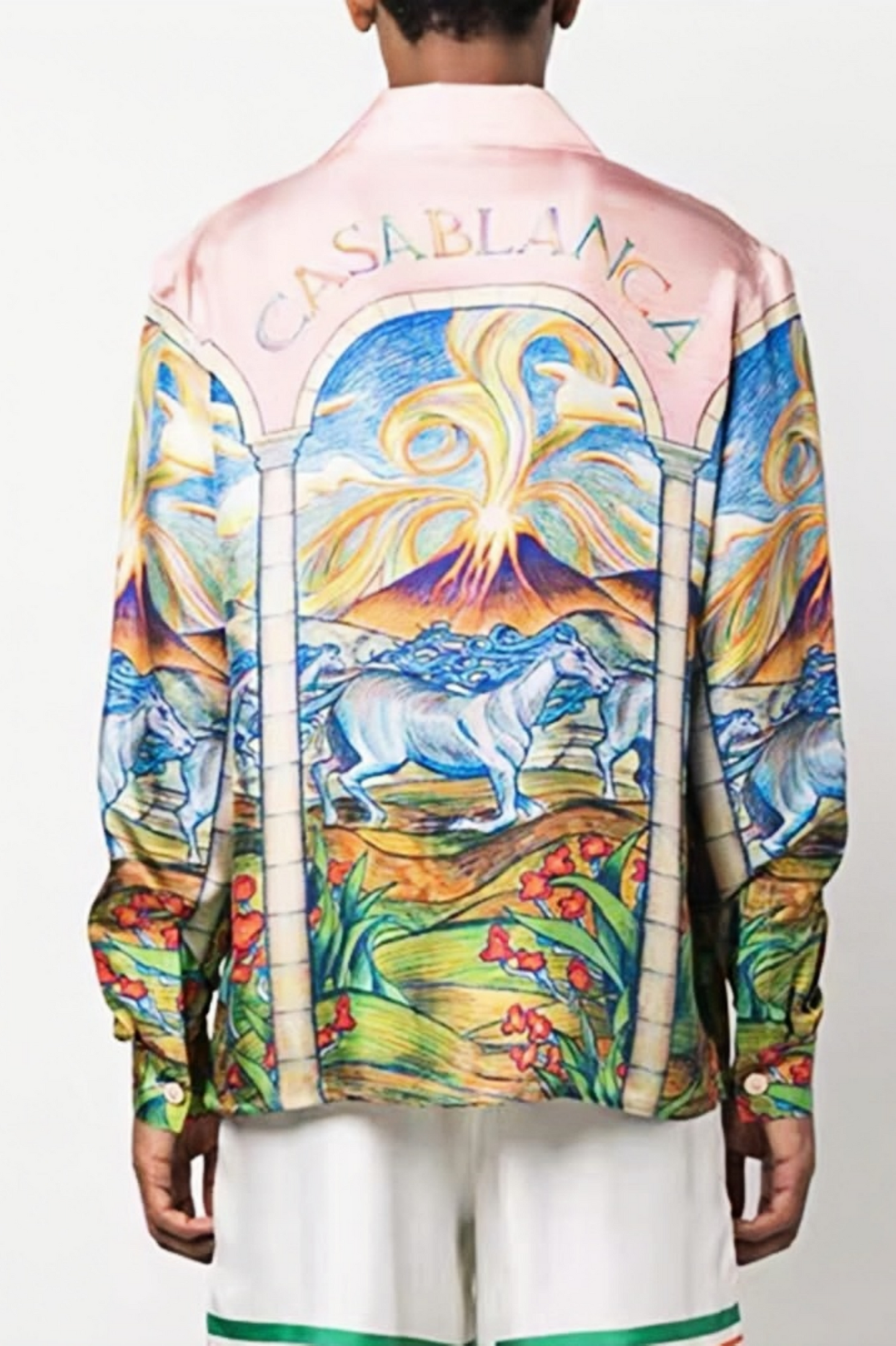 Zac pink mythological  print long-sleeve shirt