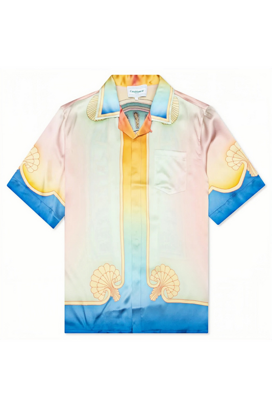 Maurice white gradient ocean view short-sleeve shirt