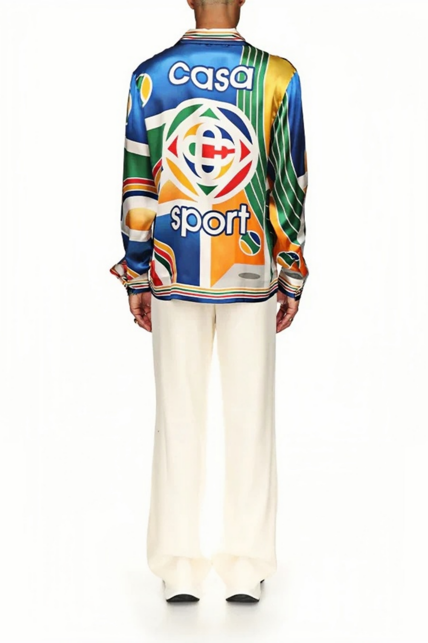 Guillaume green multicolor striped long-sleeve shirt