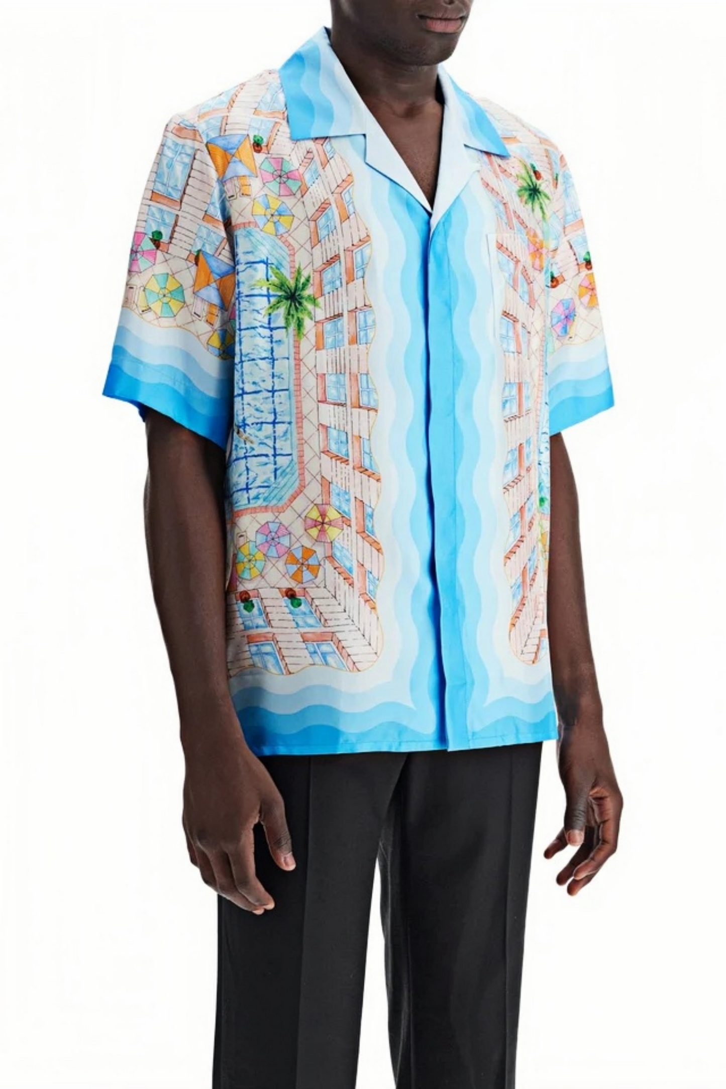 Edward blue oceanic short-sleeve shirt
