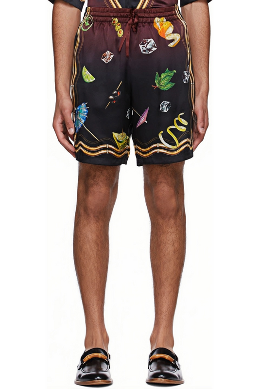 Étienne black embroidered short