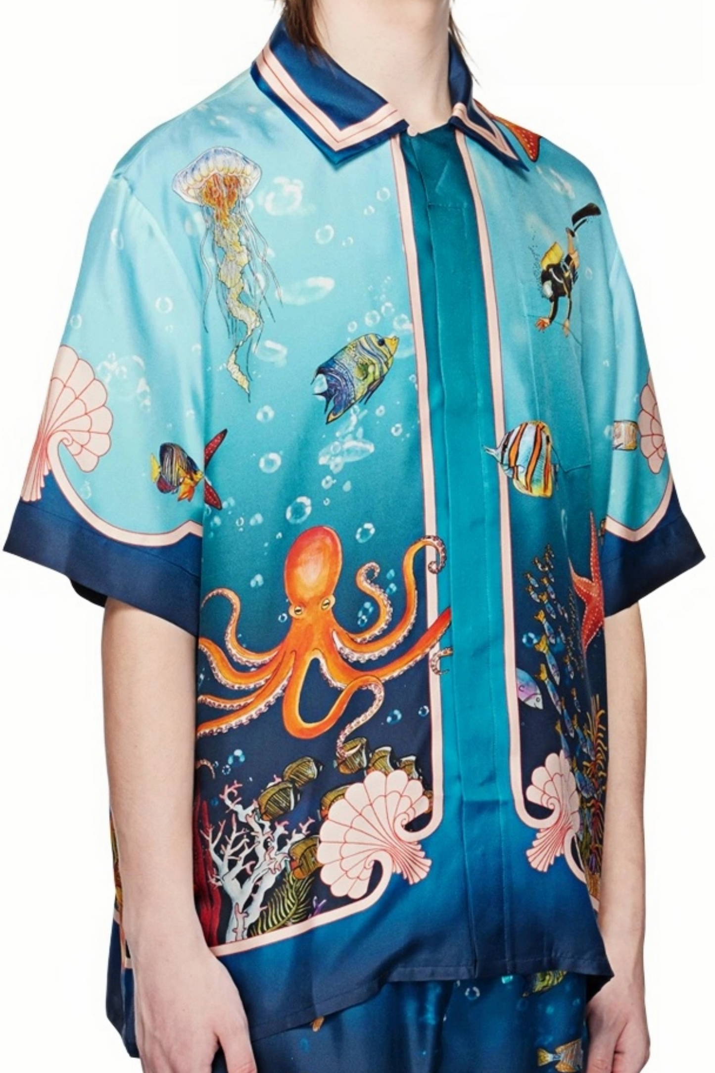 Nathan blue ocean life short-sleeve shirt