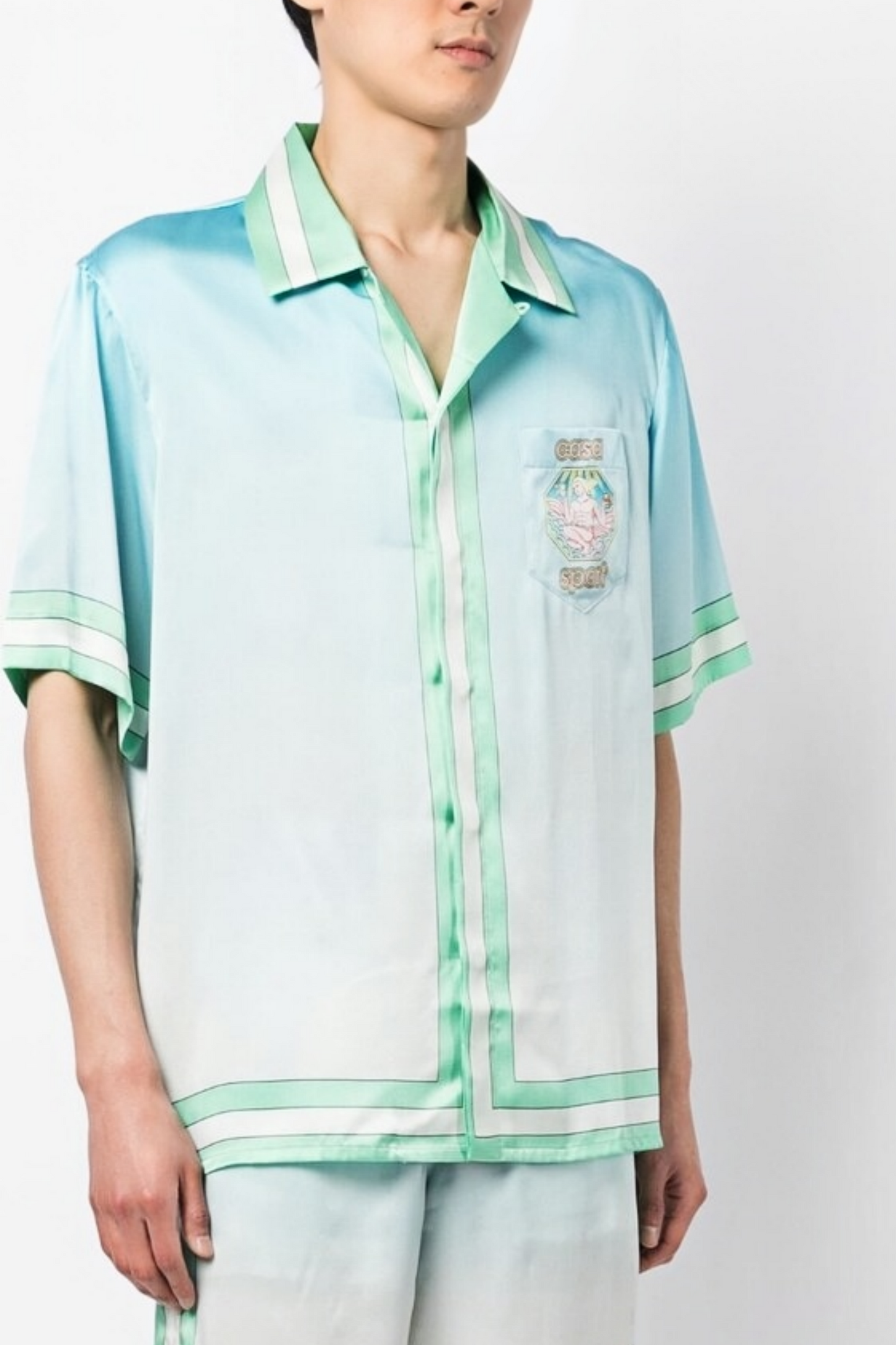 Carl light blue striped short-sleeve shirt