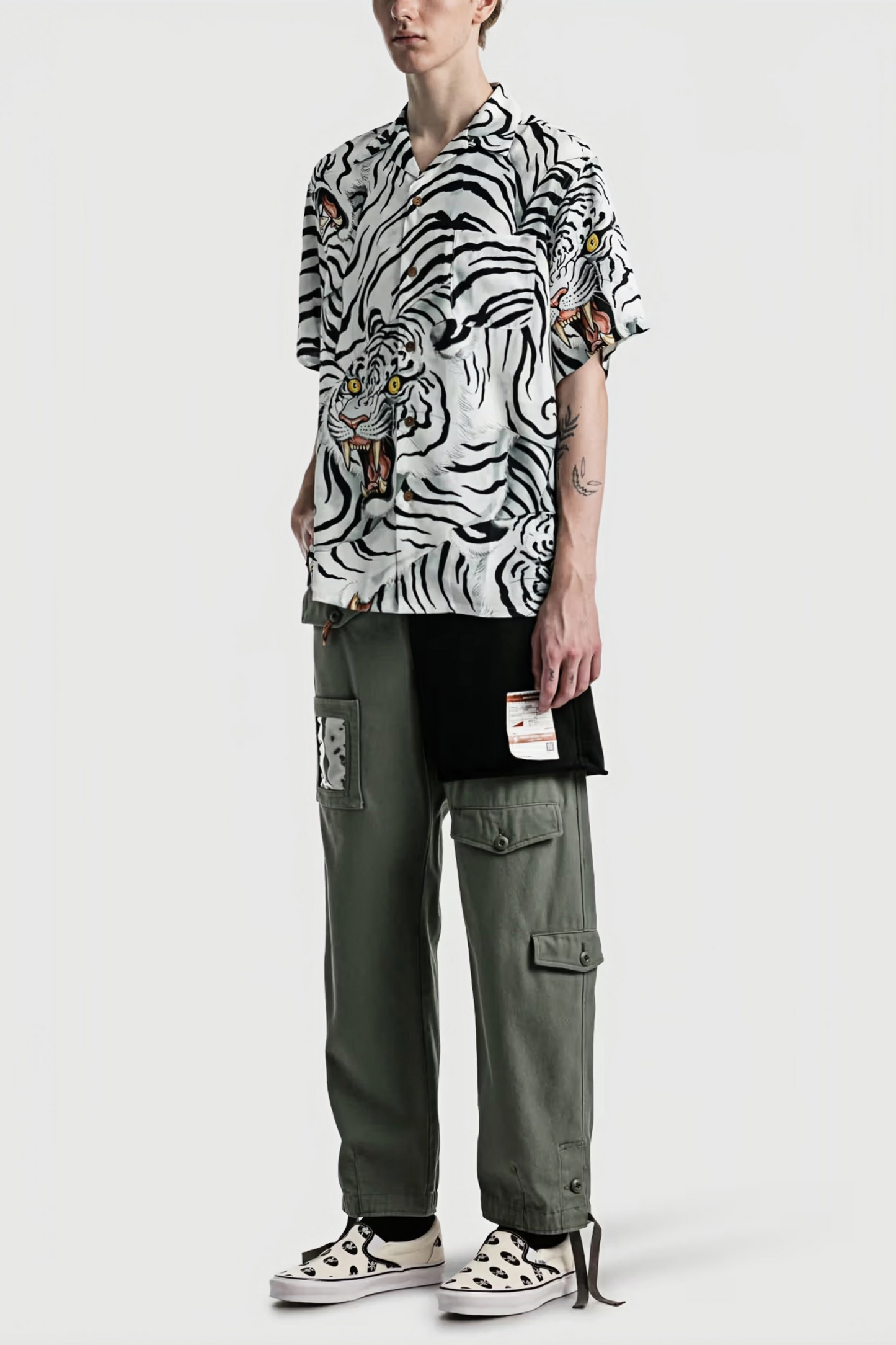 Hippolyte white tiger print long-sleeve shirt