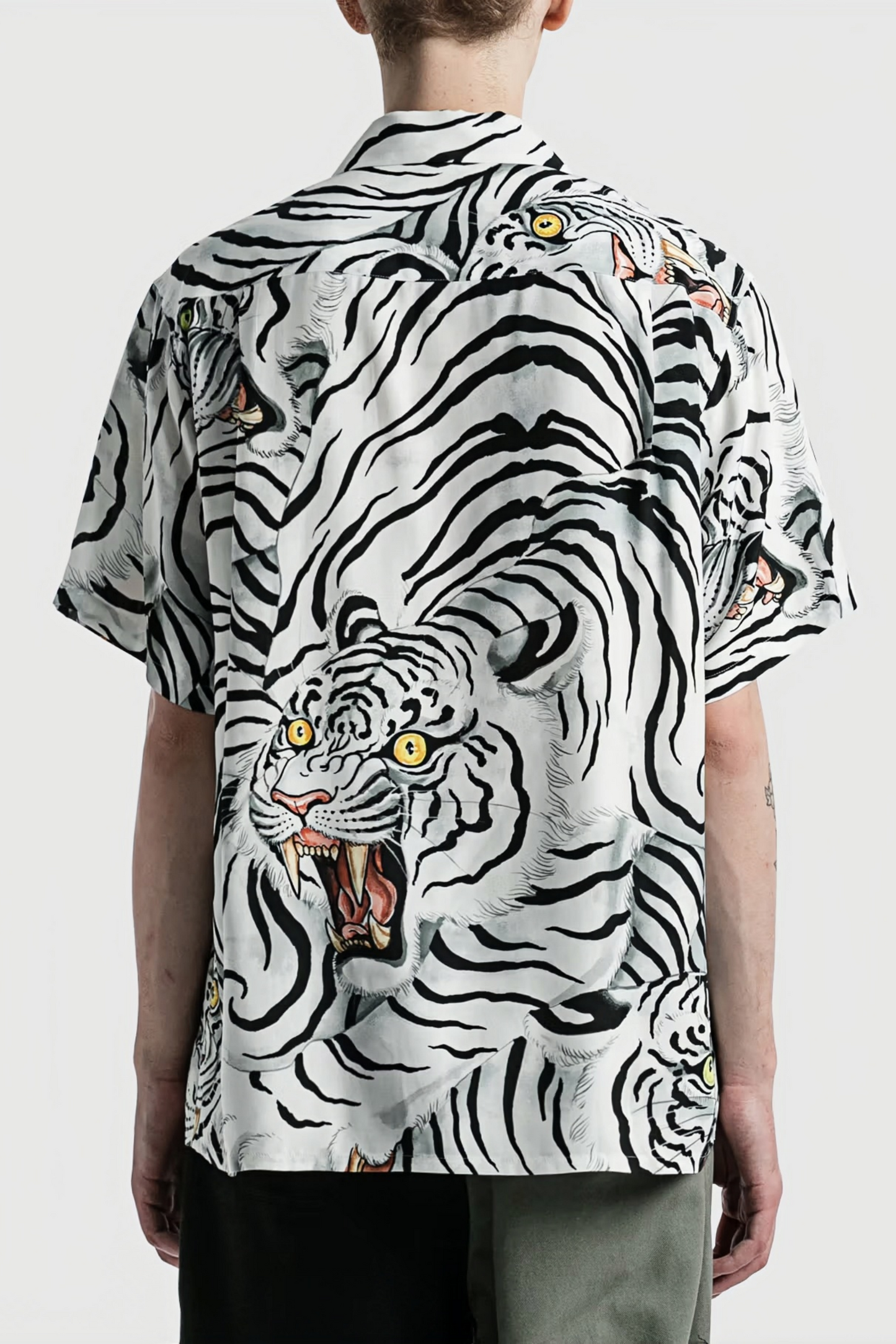 Hippolyte white tiger print long-sleeve shirt