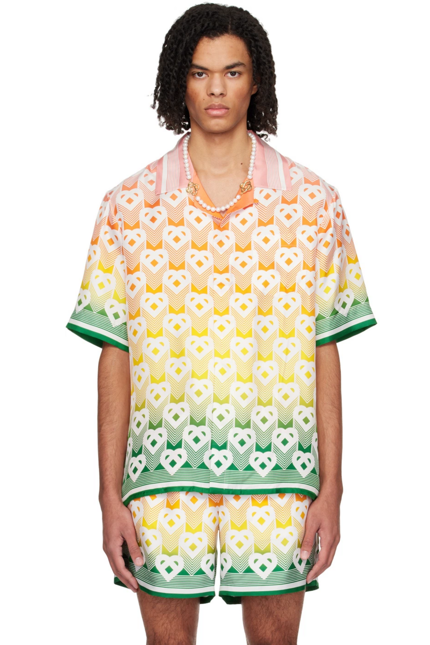 Alexander yellow geometric short-sleeve shirt