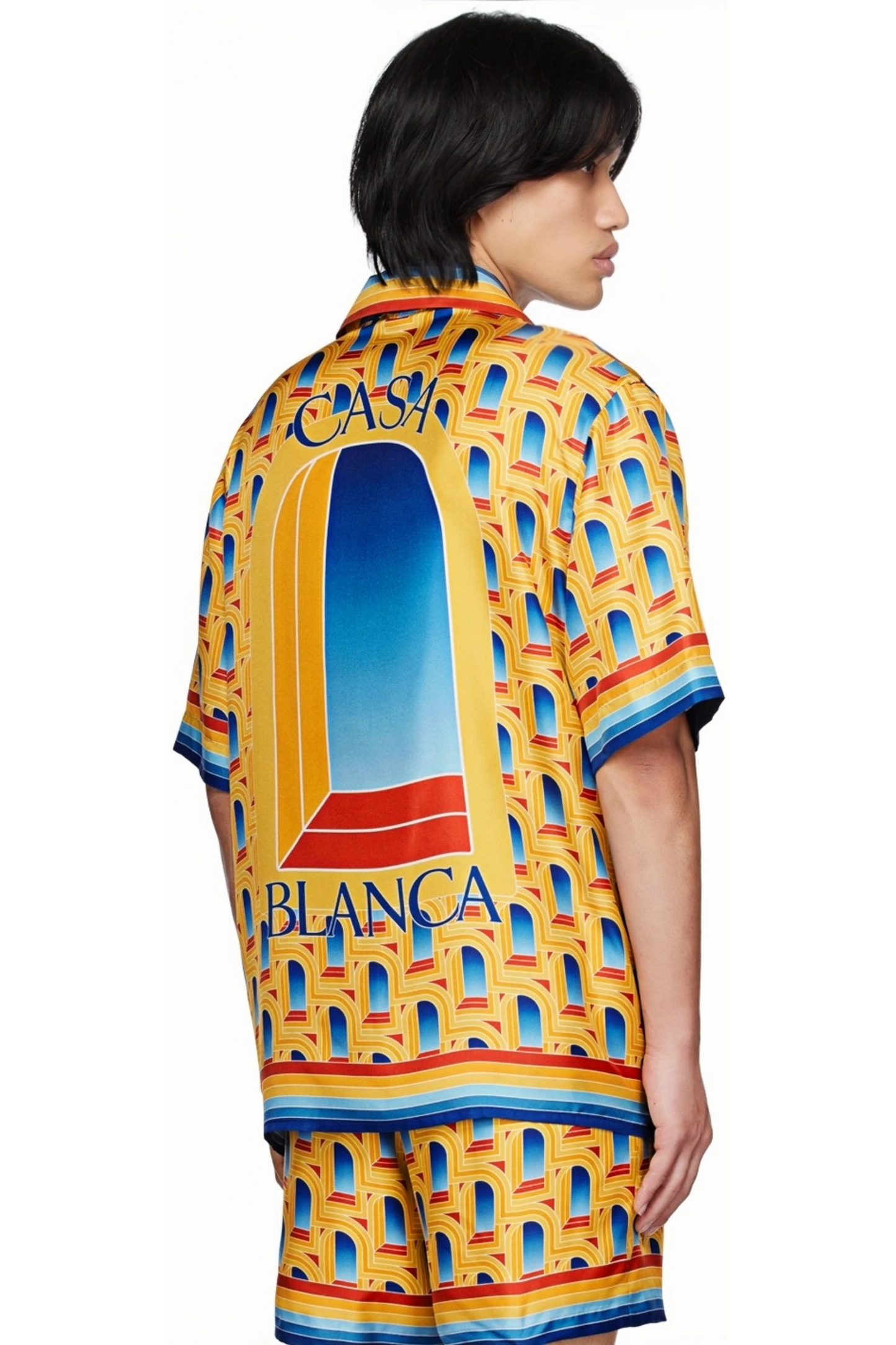 Nathan yellow zigzag short-sleeve shirt